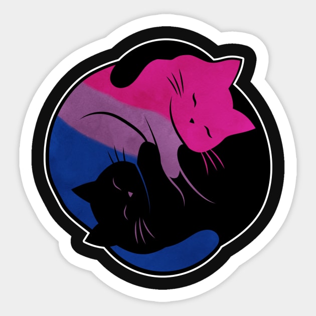 Bisexual Eternal Yin Yang Cat Sticker by Psitta